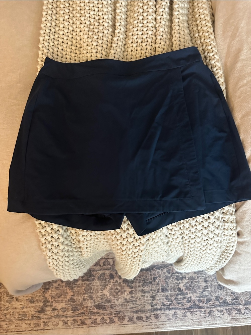 SPANX Navy Wrap-Front Skort
